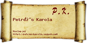 Petrás Karola névjegykártya